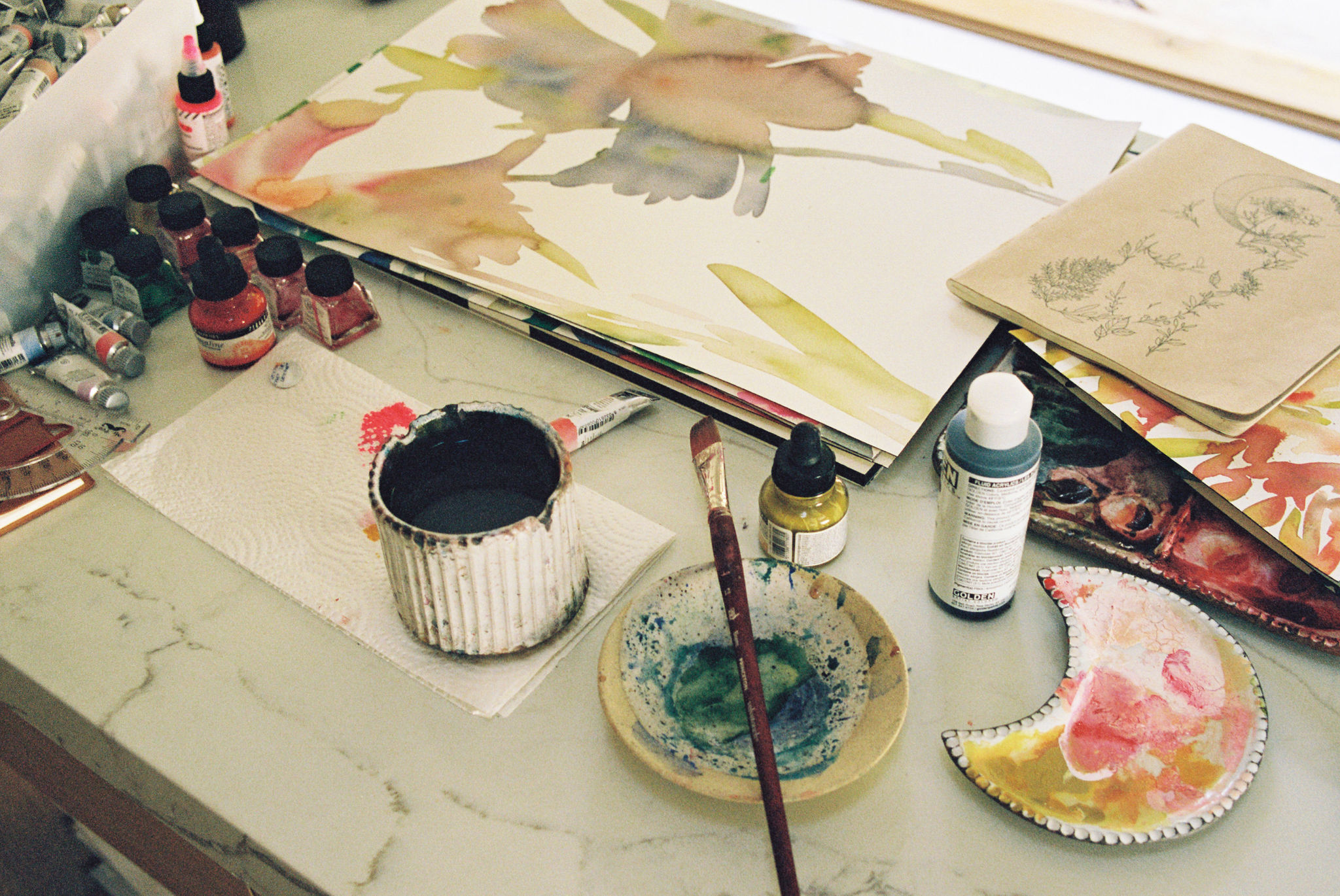 Brustro Kolinsky Imitation Watercolour Fan Brush Size 6 - Creative