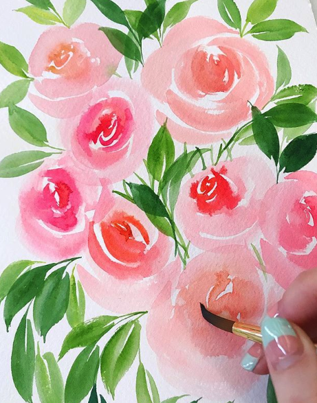 watercolor rose artwork